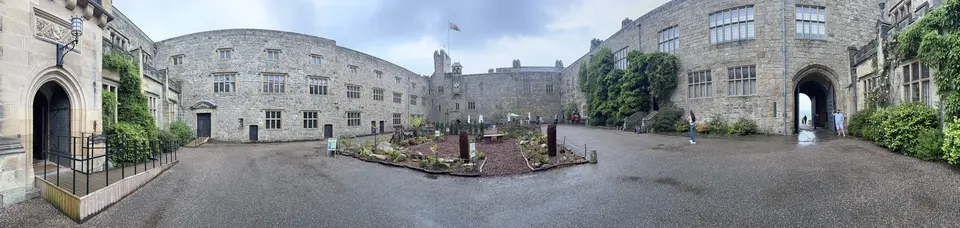Chirk Castle inner courtyard panorama